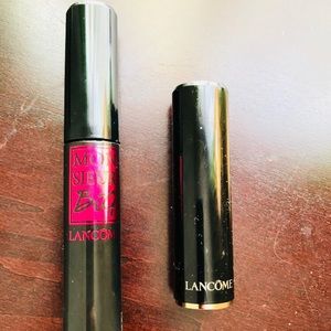 Bundle of Lancôme rose color lipstick and mascara